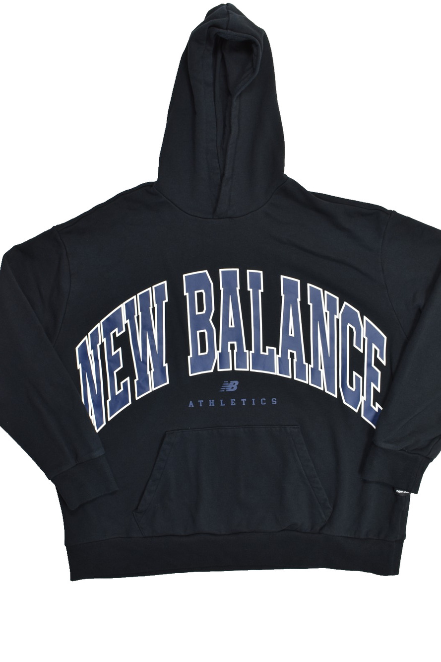 New Balance Athletics Graphic Hoodie Black Size 5XL Cotton Heavyweight Pullover